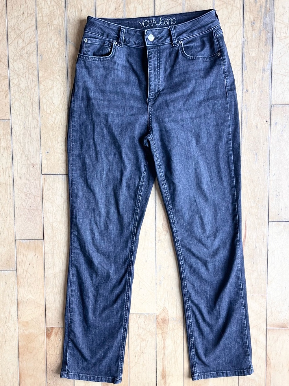Yoga Jeans High-Rise Charcoal Wash Stretch Denim Jeans Size 29